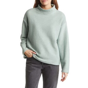 NWOT Madewell Funnelneck Drop Shoulder Top Sweater Knit Mint Green Women XXS